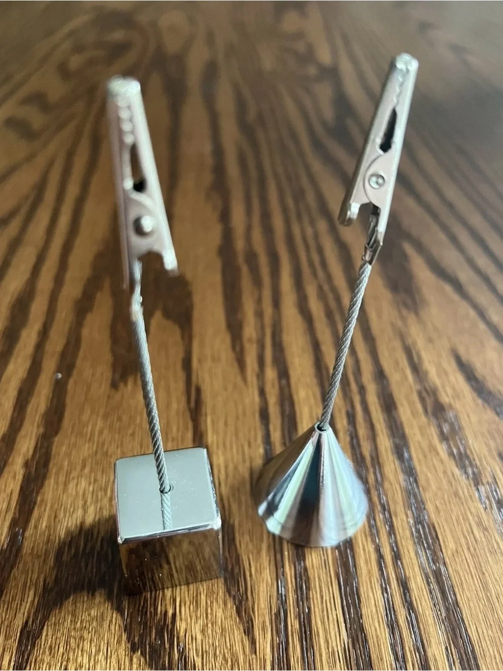 Crate Barrel Set 2 Desktop Mini Note Clip Photo Holders Alligator Clips